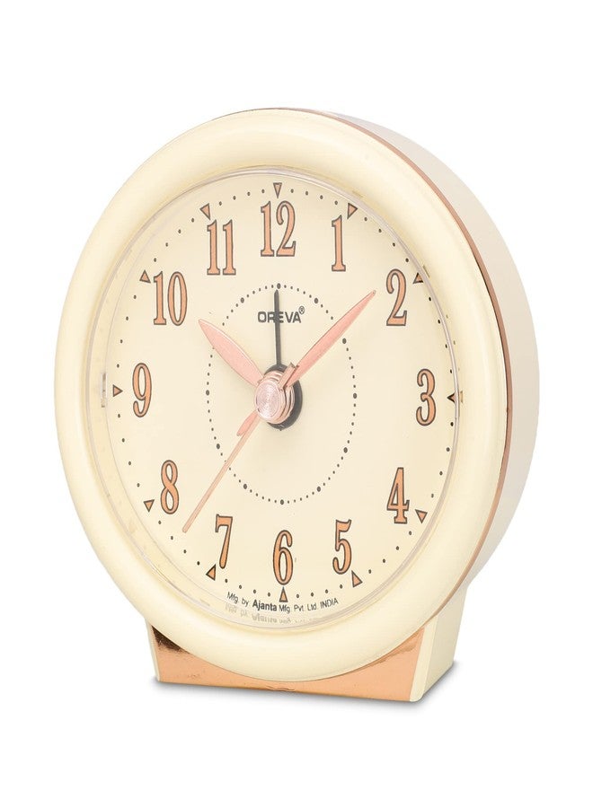 OREVA Bip Alarm Table Clock (9.2 cm x 3.9 cm x 8.2 cm, AA3307) (Ivory)